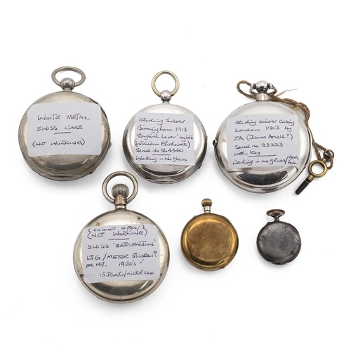 17 - 2x silver pocket watches including a pair-cased pocket watch, along with a 'Satisfaction' pocket wat... 