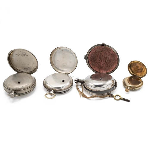 17 - 2x silver pocket watches including a pair-cased pocket watch, along with a 'Satisfaction' pocket wat... 