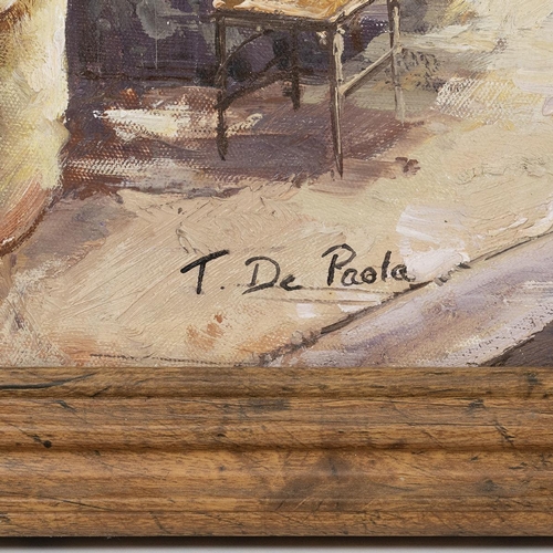 178 - T. de Paola (20th century), A Street Scene in Malta, signed 'T. de Paola' lower left, 62 x 93cm fram... 