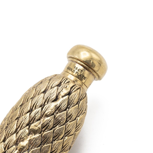 179 - Gold plated scent bottle in the form of a swan's head, impressed mark 18ct Gold Plated, with screw t... 