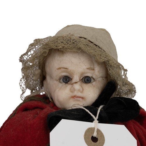 204 - 19th Century dolls (3). 1x 12 inch porcelain head and limbs mounted on kid body, dressed in original... 