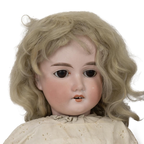 207 - Two German Armand Marsaille bisque head dolls with composite bodies c1900.  Largest H 24 inches with... 