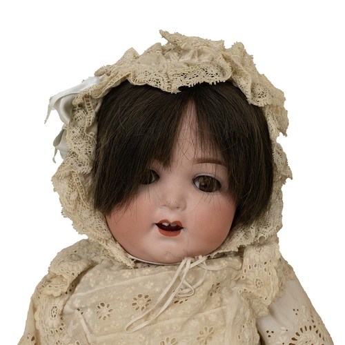 209 - German Armand Marsaille dolls c1900 (3). Tallest 19 inch bisque  with opening eyes in period clothes... 