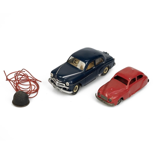 219 - Chad Valley Remote Control Car in Box, red tinplate body; together with Vauxhall Velox 1/18 scale el... 