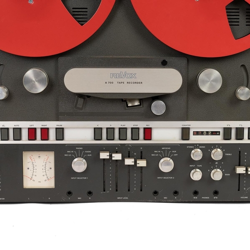 258 - Audio Interest. Vintage 1970s Revox A700 reel to reel tape recorder. 110-250v, 50-60 Hz, 130w. 3 spe... 