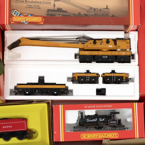 275 - Quantity of mainly boxed Hornby 00 gauge railway trains and stock. To include R.782 Smokey Joe loco,... 