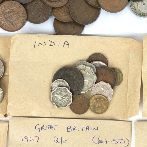 28 - Miscellaneous UK and world coins, mostly 19th and later examples. 