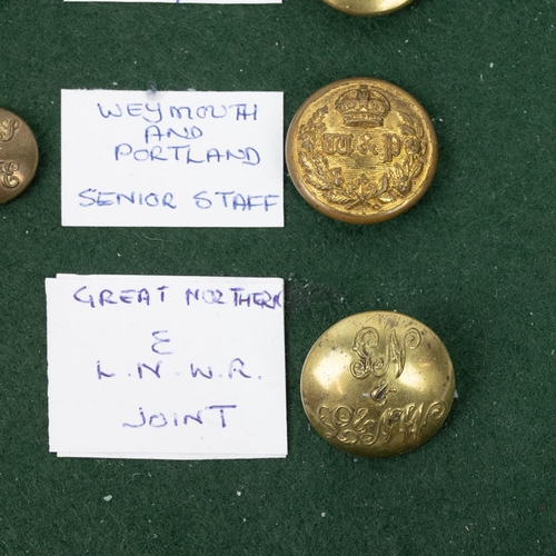 284 - Quantity of Joint Railway buttons  including rare nickel 'Barnsley Joint Station' size 23mm (not men... 