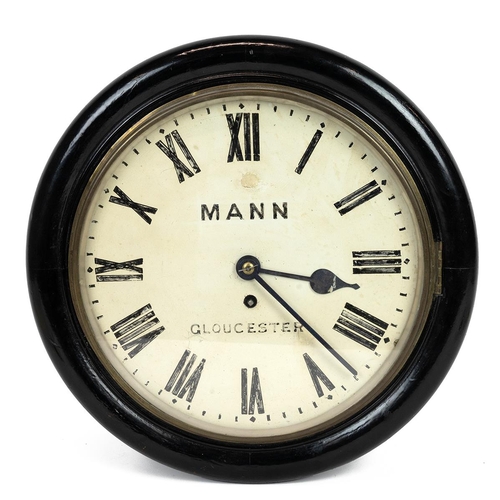 292 - Railway Interest - an early 20th Century station wall clock - with Fusee 8 day single train movement... 