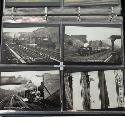 303 - A large collection of G.W.R. and railway-related postcards, contained in nine albums.