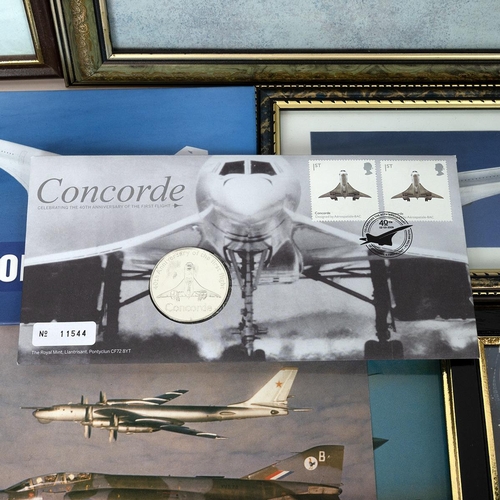 304 - Concorde Memorabilia collection to include framed prints, VHS tapes, unopened Concorde Calendars, ph... 