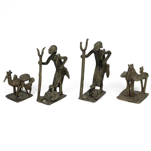 329 - Collection of African metal figurines - cultural and erotic - height up to 12cm. (8) 