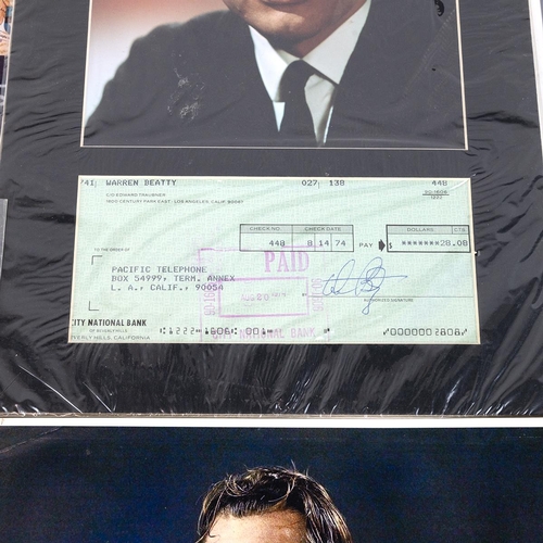 354 - Autographs  - entertainment/T.V./film/music intrest - to include signed Warren Beatty cheque, Paul W... 