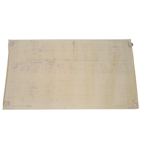 356 - Railway interest. Large GWR frame plan locomotive engineering blueprints (2). 6000 class, lot 243, S... 