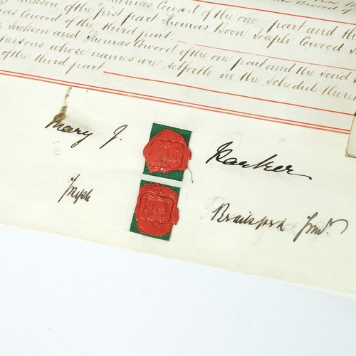 357 - Indentures and conveyances dating from the 1840's to 1890's relating to various land and properties ... 