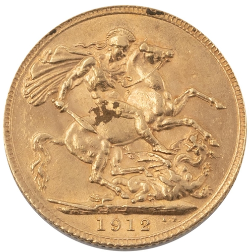 36 - A 1912 full gold sovereign.