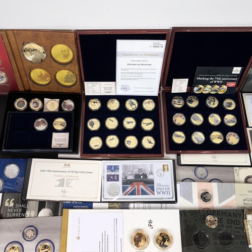 39 - A collection of modern collector coins sets and parts sets, including Harrington & Byrne 50p Penny B... 