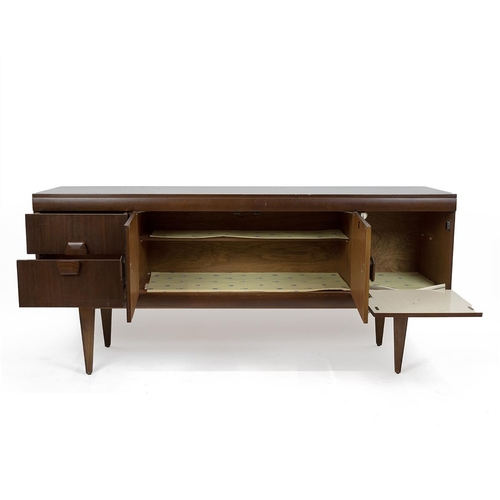 397 - Mid Century Stonehill Furniture Ltd sideboard comprising central cupboard with two drawers opening t... 