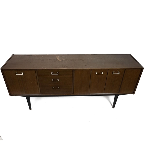 399 - Mid Century Nathan sideboard in teak comprising drinks cabinet with drop down door, three drawers, t... 