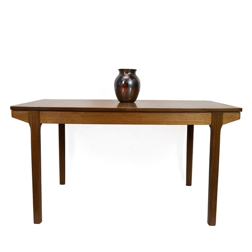 411 - Mid century Nathan beech wood extending dining table and four chairs with three additional chairs. H... 