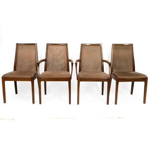 411 - Mid century Nathan beech wood extending dining table and four chairs with three additional chairs. H... 