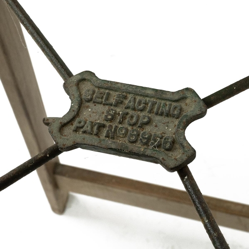 457 - Late 19th Century Simplex Ladder step ladder with a Self Acting Stop, six steps with hand grabs to t... 