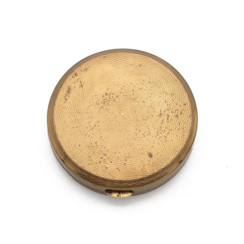 49 - 1950s musical compact, made by Swiss company Reuge Sainte-Croix, with gilt metal case and blue ename... 