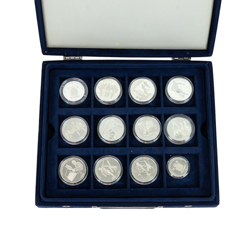 61 - 1996 European Football Championships 925 silver proof Royal Mint 12-piece medal set. Includes (1) We... 