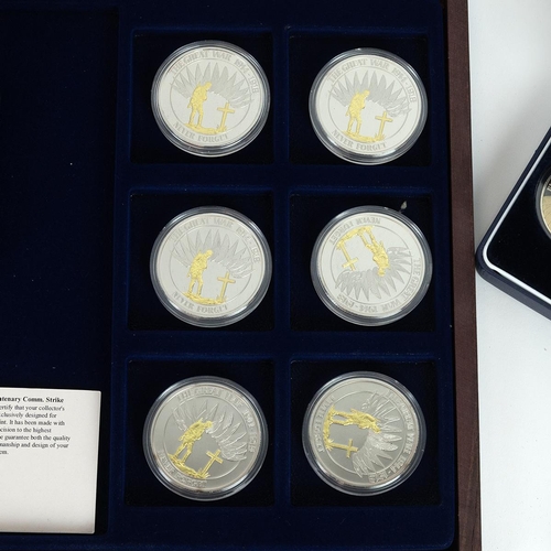 65 - Proof coins, banknotes and sets, largely gold plated with a small amount of 925 silver proof. Includ... 