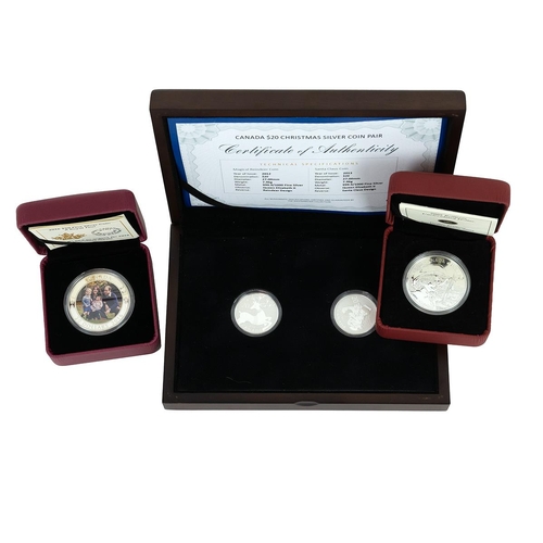 66 - Three (3) Royal Canadian Mint silver proof coins in original cases with certificates. Includes (1) 2... 