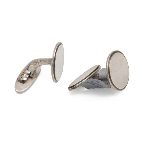 131 - Georg Jensen, pair of silver circular cufflinks, model number number 54, circa 1965.