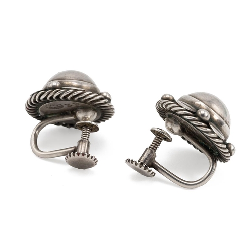 137 - Georg Jensen - a pair of silver floral clip earrings, model number 39.