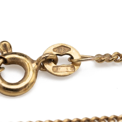 175 - 9ct gold necklace, along with a 9ct gold gem set ring, 8.11g, along with a silver fob chain, baltic ... 