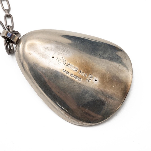 180 - Nanna Ditzel for Georg Jensen, a silver oyster pendant, No. 328, with 1964 London import marks and u... 