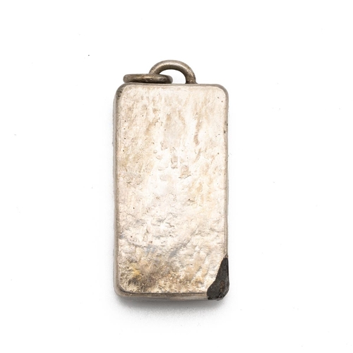 225 - 999 silver ingot pendant, marked Affineur Fondeur, 101.19g.