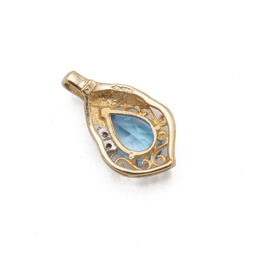 238 - 9ct gold jewellery includes a seed pearl and aquamarine set ring, an Edwardian pedant, creole earrin... 