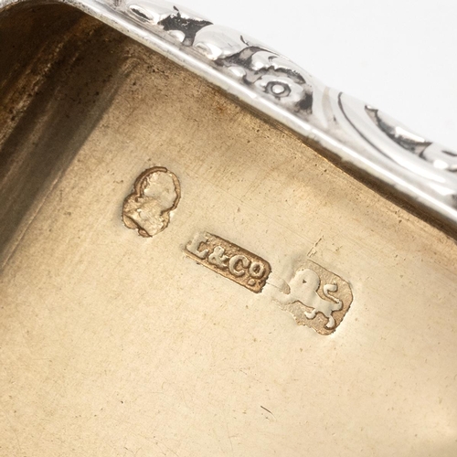 271 - George IV, silver box, of oblong form with engine decoration and a vacant cartouche, Birmingham 1827... 