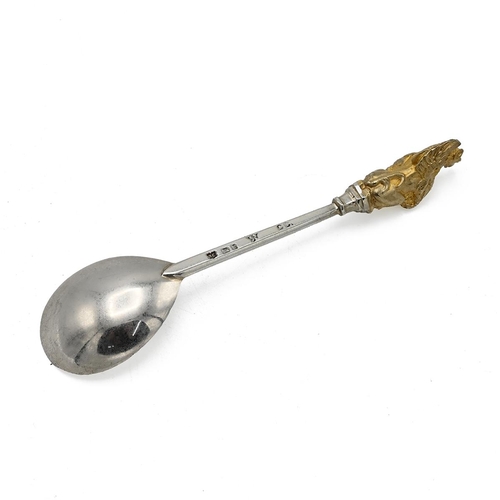 277 - A cased set of Elizabeth II silver gilt 'Queen's Beasts' spoons by James Woodford, 1972, no. 1345 ou... 