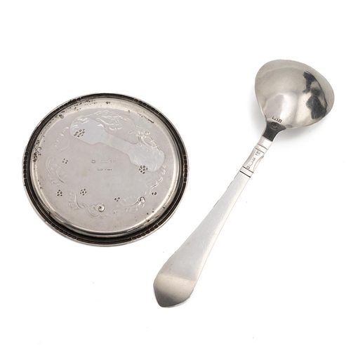 278 - Georg Jensen - silver Antik patten jam spoon, 1925 London import marks, and a Georg Jensen silver co... 