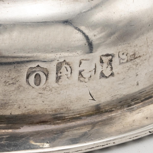 283 - An Irish George III silver wine funnel, makers mark rubbed,  S., Dublin 1810, of usual form, 12 cm l... 