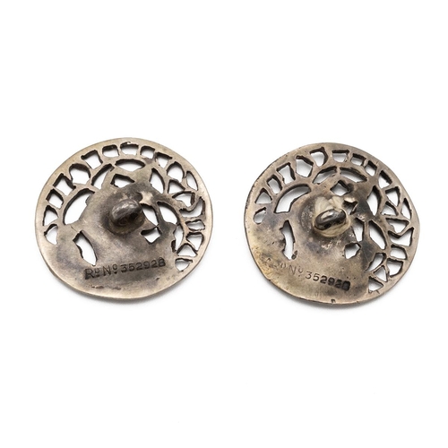 290 - Art Nouveau silver plated buttons, each decorated with a stylised maiden, registration number R35292... 