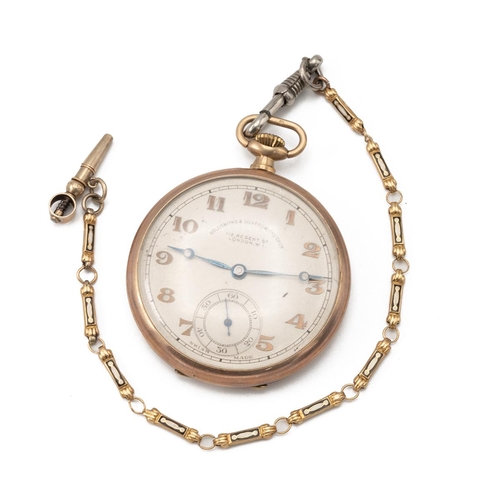 314 - Vintage 9ct gold pocketwatch. Dial marked for Goldsmiths & Silversmiths, Regent St, London. 45mm cas... 