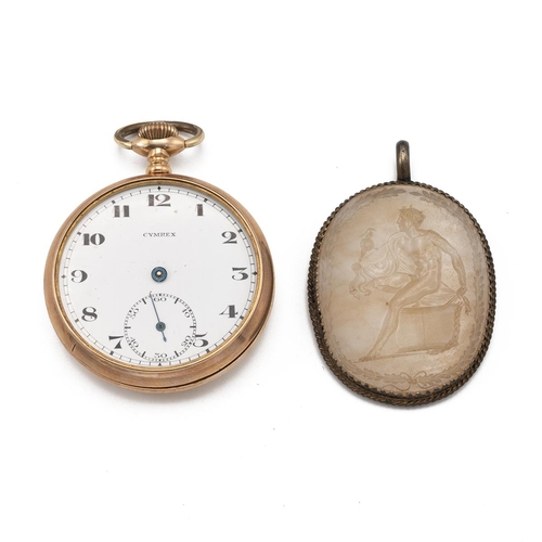 315 - Folding 8 day manual wind travel clock, early 20th century, leather case with cloth lining. 54mm whi... 