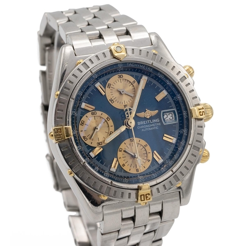 323 - Boxed Breitling Men's Chronomat automatic wristwatch. Ref B13352, Serial no. 458988. Stainless steel... 