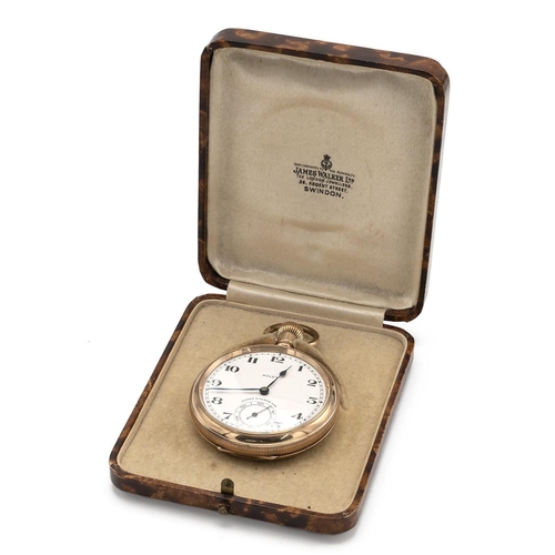 324 - Rolex gold plated pocket watch marked James Walker Ltd to dial. 50mm case, white dial with black ara... 