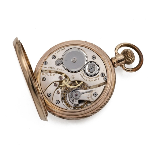 324 - Rolex gold plated pocket watch marked James Walker Ltd to dial. 50mm case, white dial with black ara... 