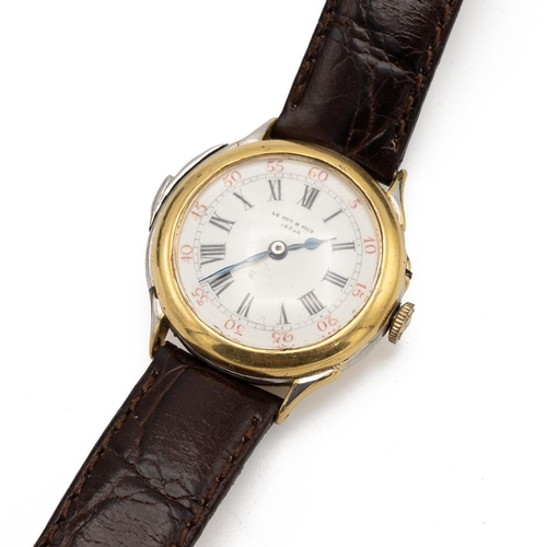 337 - Vintage Le Rot et Fils minute repeating wristwatch. Platinum and 18ct yellow gold, manual wind, 33mm... 