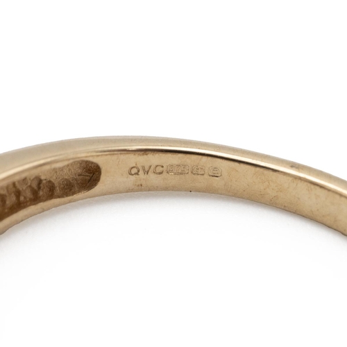 55 - Five stone cinnamon diamond 9ct gold half hoop ring, the channel set stones estimated as totalling a... 