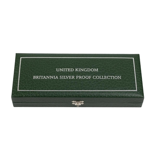 102 - 1997 silver proof Britannia set featuring four UK coins from The Royal Mint. This collectable set in... 