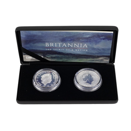 103 - 2018 1oz silver proof Britannia set from The Royal Mint featuring a standard silver proof Britannia ... 